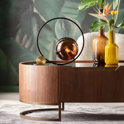 Bordslampa Balance Circle, Brun