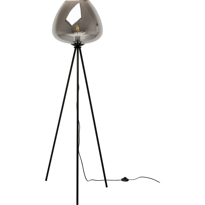 Golvlampa rökfärgat glas 146 cm