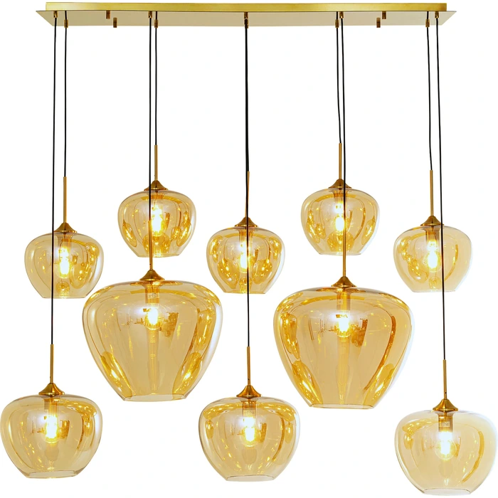 Taklampa pendel bärnstensfärgat glas 160 cm