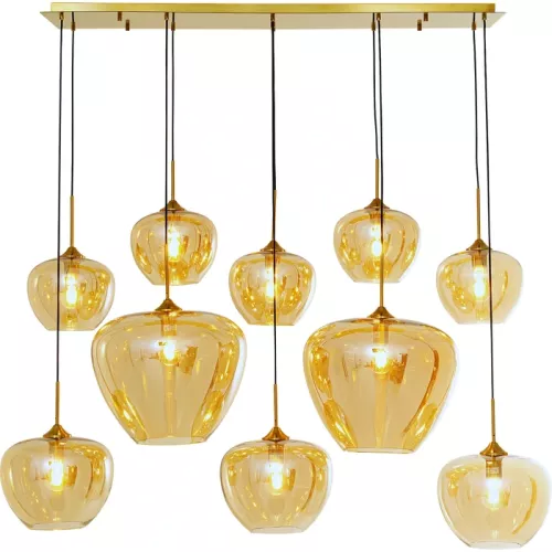 Taklampa pendel bärnstensfärgat glas 160 cm