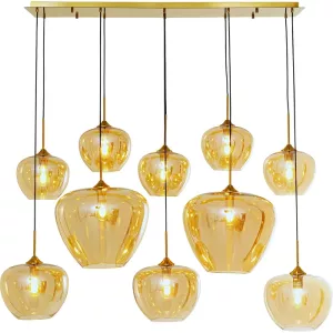 Taklampa pendel bärnstensfärgat glas 160 cm