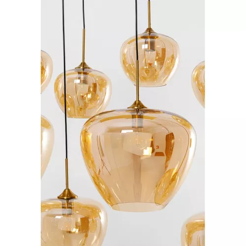Taklampa pendel bärnstensfärgat glas 160 cm