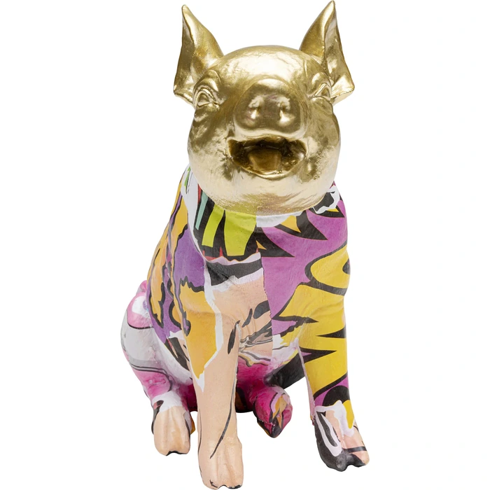Dekorationsfigur Graffiti Pig guld 20 cm