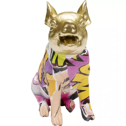 Dekorationsfigur Graffiti Pig guld 20 cm