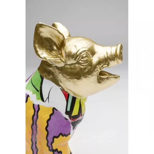 Dekorationsfigur Graffiti Pig guld 20 cm