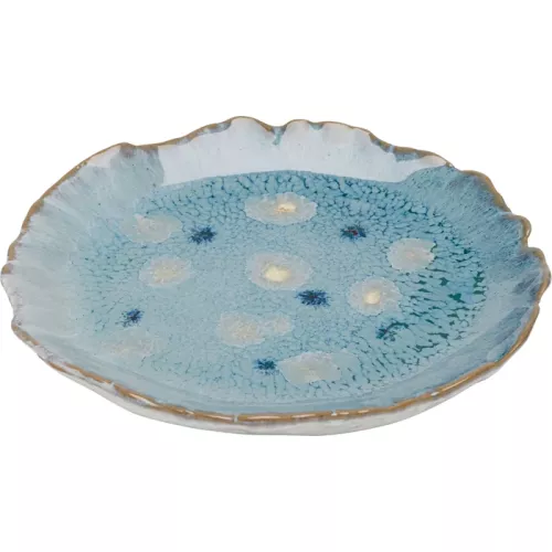 Assiett Mina Ø14cm blå/brun