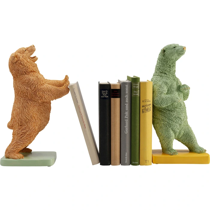 Bokstöd Bear Party orange/grön 2-pack