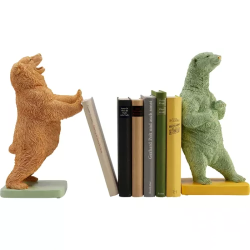 Bokstöd Bear Party orange/grön 2-pack