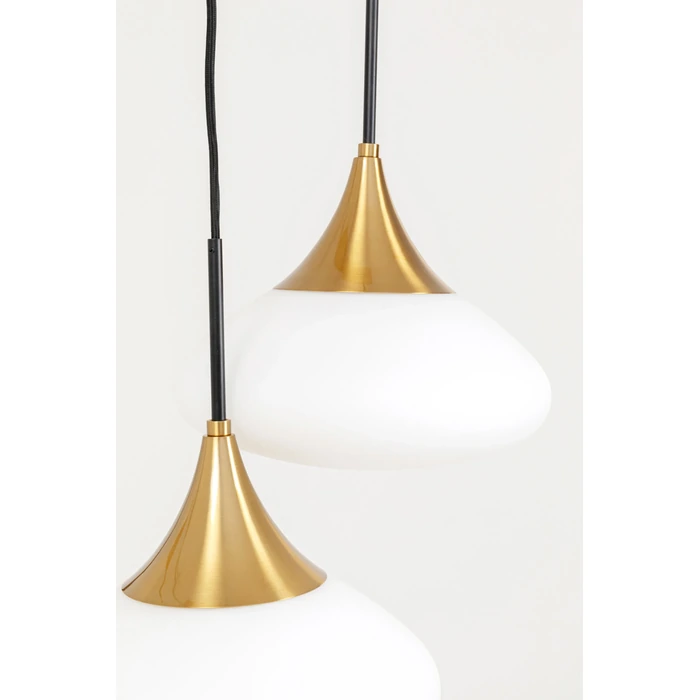 Taklampa Gocce guld/svart, 140 cm, Vit/Guld, mått 140 x 60 x 18 cm, med fokus på material och ytstruktur