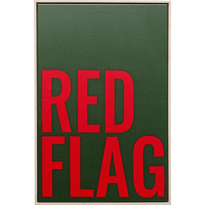 Tavla Red Flag 40x60 cm