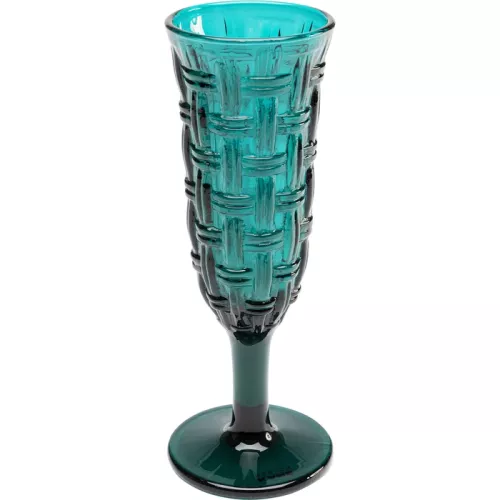 Champagneglas Tissue blågrön