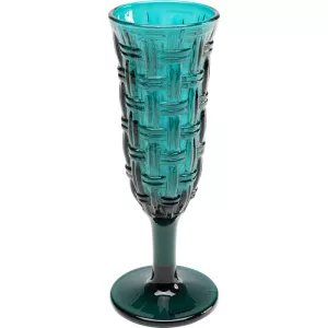 Champagneglas Tissue blågrön