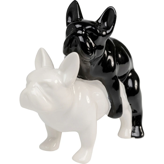 Prydnadsfigur Love Dogs hundar svart/vit