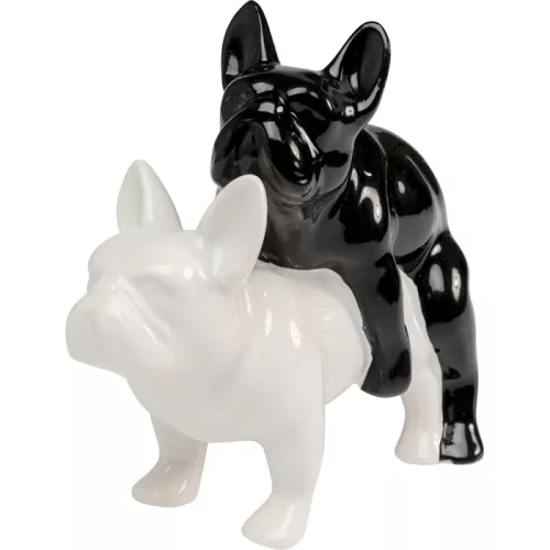 Prydnadsfigur Love Dogs hundar svart/vit