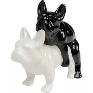 Prydnadsfigur Love Dogs hundar svart/vit
