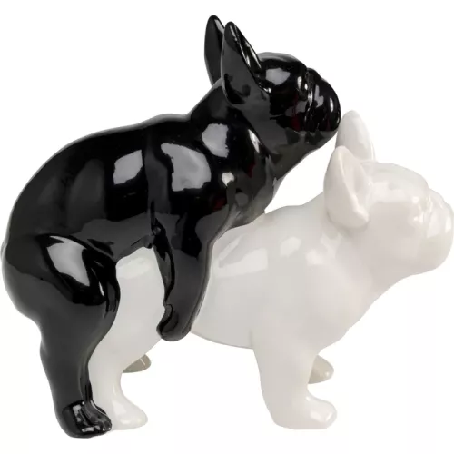 Prydnadsfigur Love Dogs hundar svart/vit