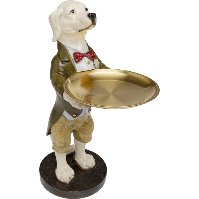 Dekorationsfigur Gentleman Dog med bricka 43 cm