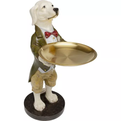 Dekorationsfigur Gentleman Dog med bricka 43 cm