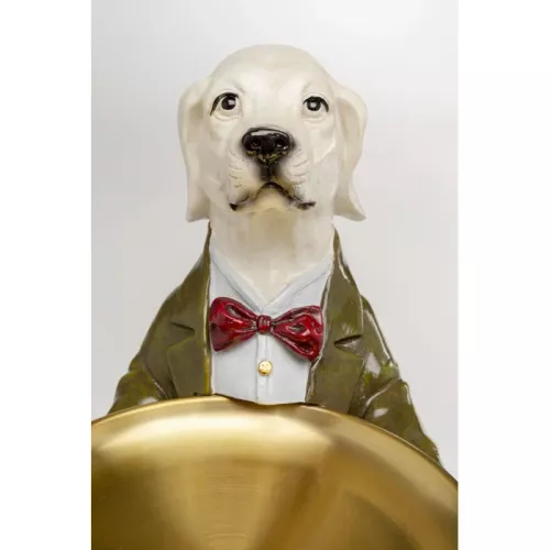Dekorationsfigur Gentleman Dog med bricka 43 cm
