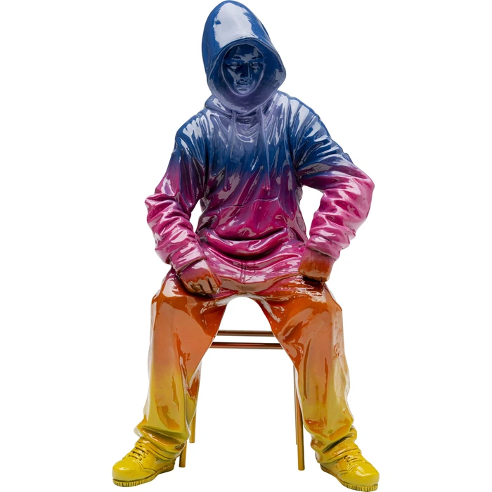 Dekorfigur Street Art Boy flerfärgad, 36 cm