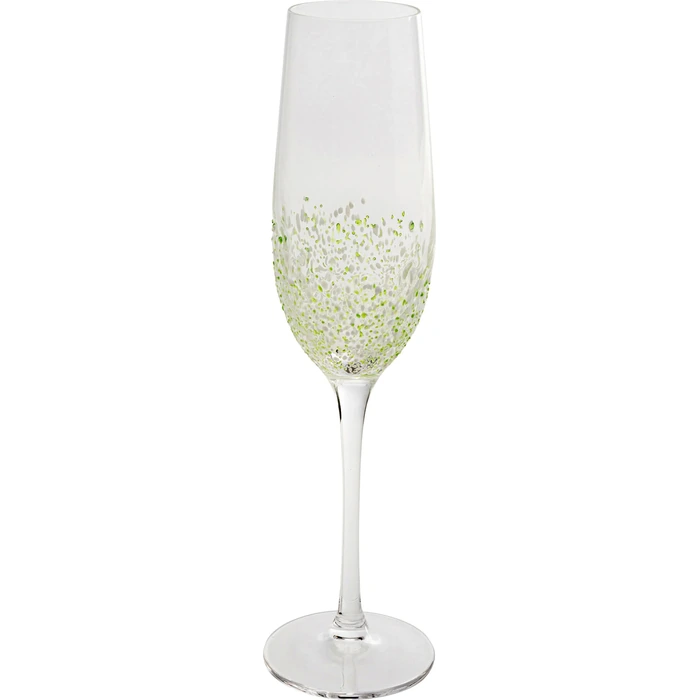 Champagneglas Confetti grön, Grön/Transparent, mått 26 x 7 x 7 cm, i huvudvy