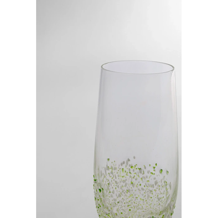 Champagneglas Confetti grön, Grön/Transparent, mått 26 x 7 x 7 cm, sedd framifrån