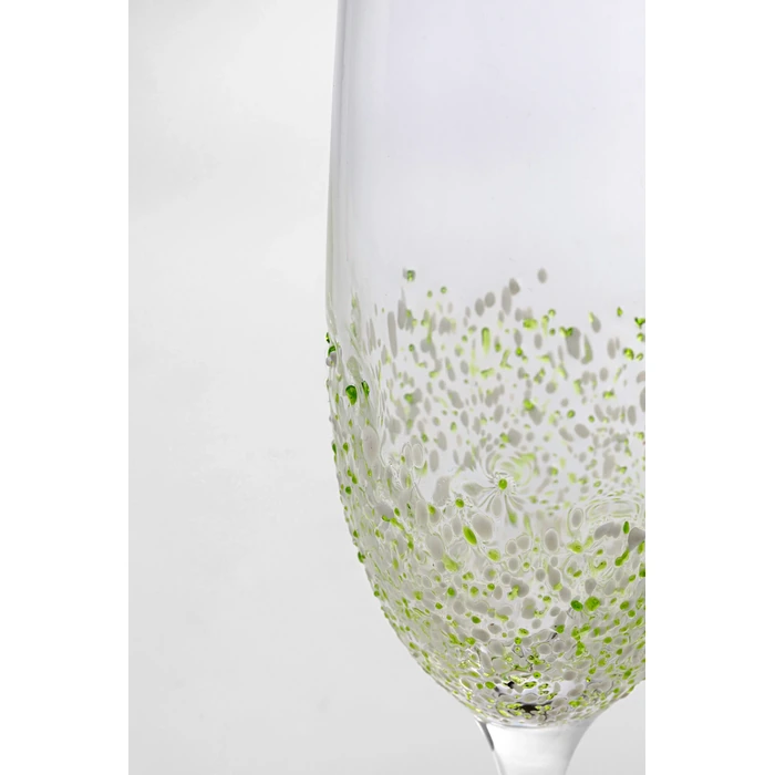 Champagneglas Confetti grön, Grön/Transparent, mått 26 x 7 x 7 cm, sedd från sidan