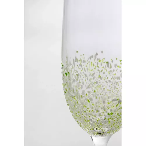 Champagneglas Confetti grön, Grön/Transparent, mått 26 x 7 x 7 cm, sedd från sidan