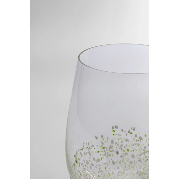 Vinglas Confetti grön, 24 cm, Transparent/Grön, mått 24 x 9 x 9 cm, sedd ovanifrån