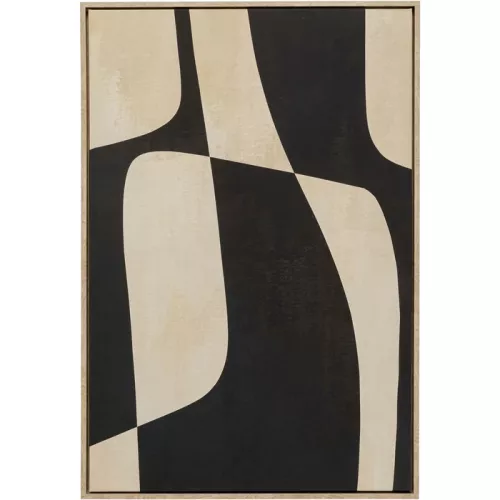 Canvastavla abstrakt svart/beige 63x93 cm