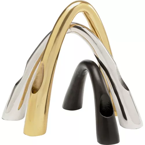 Ljusstake Bow Duo – Svart, 13cm