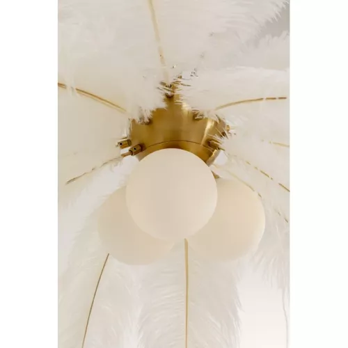 Taklampa fjäder vit Ø87 cm