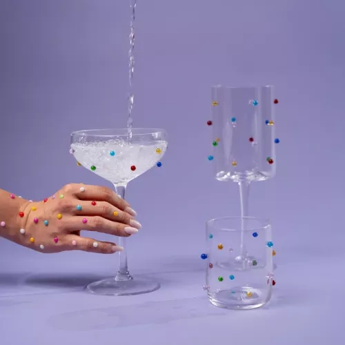 Vinglas Party Dots flerfärgat 530 ml