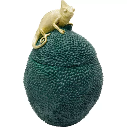 Dekorskrin Jackfruit Chameleon grön 41 cm, Grön/Guld, mått 41 x 26 x 27 cm, i huvudvy