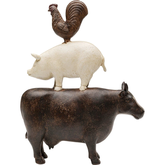 Dekorfigur Farm Animals - Ko/Gris/Tupp, 34cm