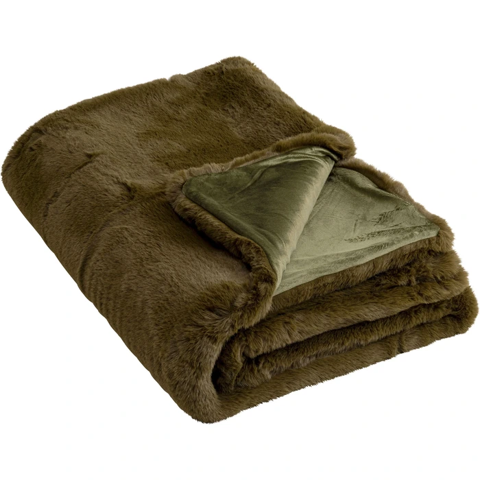 Pläd Mika - Oliv, 150x200 cm