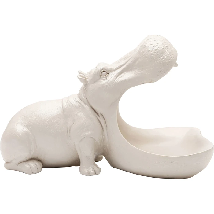 Skulptur Hungry Hippo - Greige 17 cm