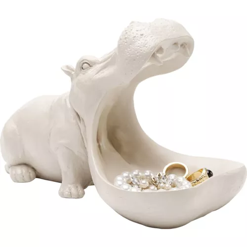 Skulptur Hungry Hippo - Greige 17 cm
