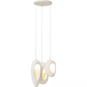 Taklampa Skulptural Trippel - Vit, Ø53cm