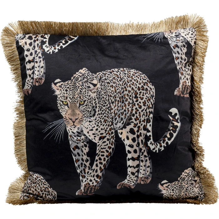 Prydnadskudde Leopard Franskant, 45x45cm