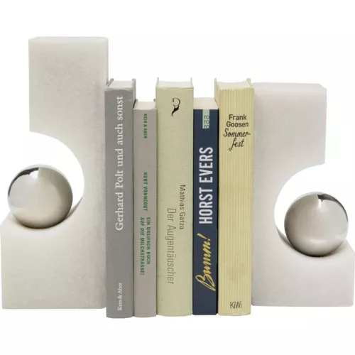 Bokstöd Art Ball i marmor, 2-pack