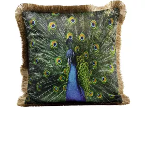 Prydnadskudde Påfågel – 45x45 cm