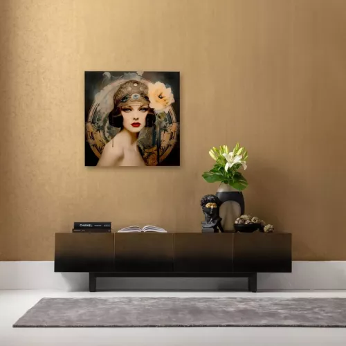 Glastavla Muse Art Nouveau 100 x 100 cm