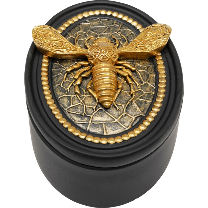 Dekorburk Bee svart guld 9 cm