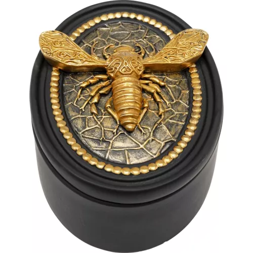 Dekorburk Bee svart guld 9 cm