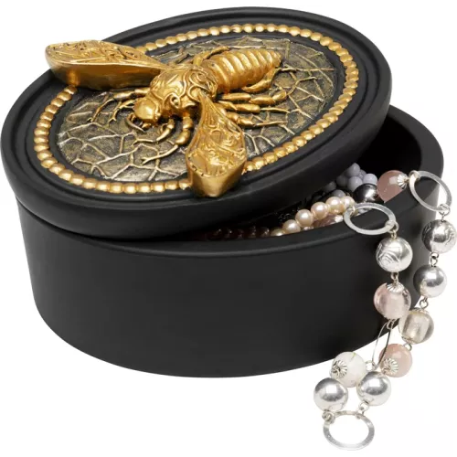Dekorburk Bee svart guld 9 cm
