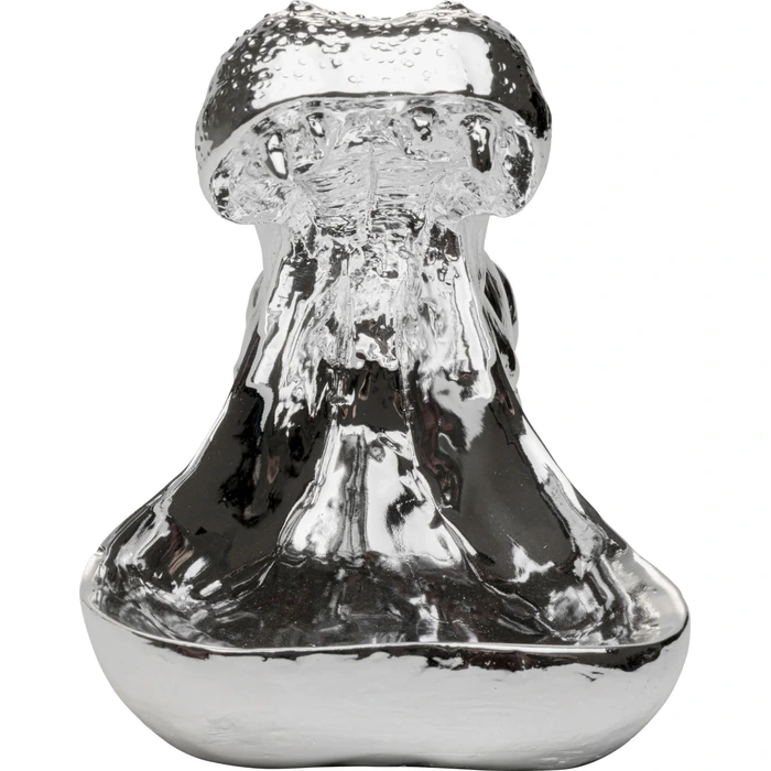 Dekorationsfigur Hungry Hippo silver, 17 cm, mått 17 x 14 x 27 cm, sedd framifrån