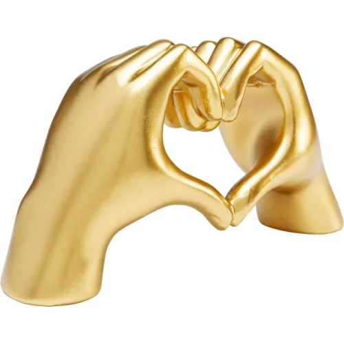 Dekorationsobjekt Heart Hands guld 25 cm