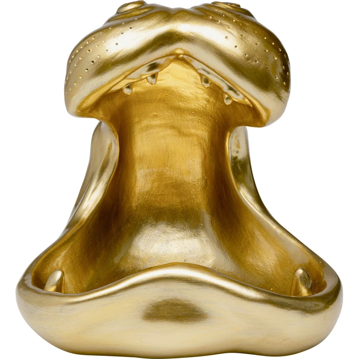 Dekorationsfigur Hungry Hippo guld, 31 cm, Flerfärgad/Guld, mått 21.5 x 30.5 x 21.5 cm, sedd framifrån