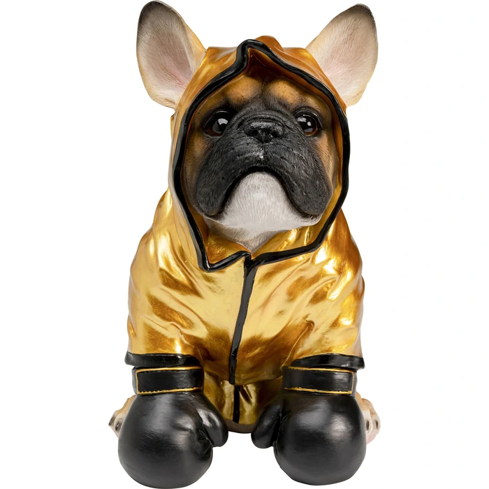 Sparbössa Boxing Dog 26 cm guld och svart